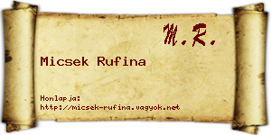 Micsek Rufina névjegykártya